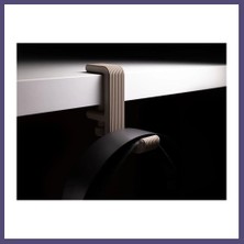 Teknokapsül 3D Baskı Masa Kenarı Kulaklık Askısı Çizgili Kulaklık Tutucu Sıkıştırmalı Kulaklık Askısı 10-40 mm Masa - Gri Bzsth