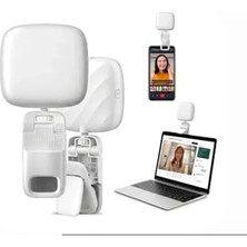 Bomii Selfie Işığı Şarjlı Çok Fonksiyonlu Mini LED Işık 3 Modlu Renk Ayarlı Telefon Tripod Uyumlu