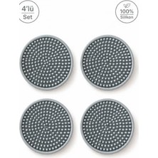 Trendexa Silikon Bardak Altlığı, Bardak Altlığı, %100 Silikon Bardak Altlığı Gri, 4 Adet
