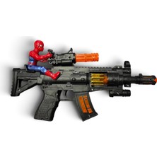 Duman Oyuncak 35 cm Spider-Man Figürlü Işıklı ve Sesli Oyuncak Tüfek Eğlenceli Aksiyon Oyuncağı