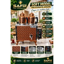 Safir Çay Kazanları Safir Efektli Desenli 2 Gözlü Ofistipi Bakır ve Statik Çay Kazanı Sadece Elektrikli Kampanyalı Soft Model Çay Semaveri