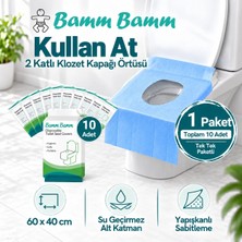 Bamm Bamm Kullan At 2 Katlı Klozet Kapağı Örtüsü | 1X10 Adet | Tüm Klozetlerle Uyumlu | Xxl