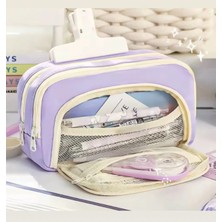 Syn Shop Kawaii Travel Geniş Kapasiteli Oxford Kumaş Çok Bölmeli Büyük Boy Kalemlik Kalem Kutusu Hediyelik