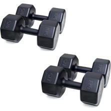 Mey İthalat Besinistanbul Ps Spor 2 Çift Dambıl Seti = 7 kg x 2 Adet- 10 kg x 2 Adet Siyah