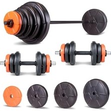Mey İthalat Halter, Ecgspor 56 kg ve Dambıl Seti Turuncu Siyah (Net 56 kg Ağırlık Içerir)