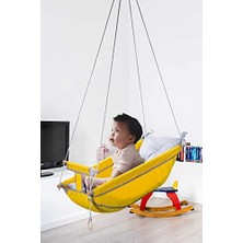 Mey İthalat Bundera-Kids Bebek Uyku Salıncağı Çocuk Ahşap Hamak Beşik Salıncak Minderli Yatak Seti (Mavi)
