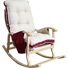 Mey İthalat Mosso Ahşap Çift Minderli Sallanan Sandalye Gri Krem (Bordo Krem)