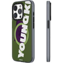 Heliostar Metals iPhone 15 Pro Max Uyumlu Kılıf Magsafe ile Uyumlu Binfen Serisi Yazı Temalı Kapak Yeşil, 8683886776553