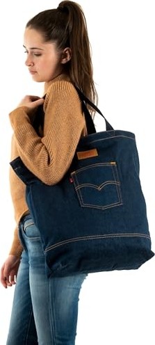 1001 Back Pocket Tote Çanta, Unisex Yetişkin Çanta, Navy Blue (0002), Standart görsel 3
