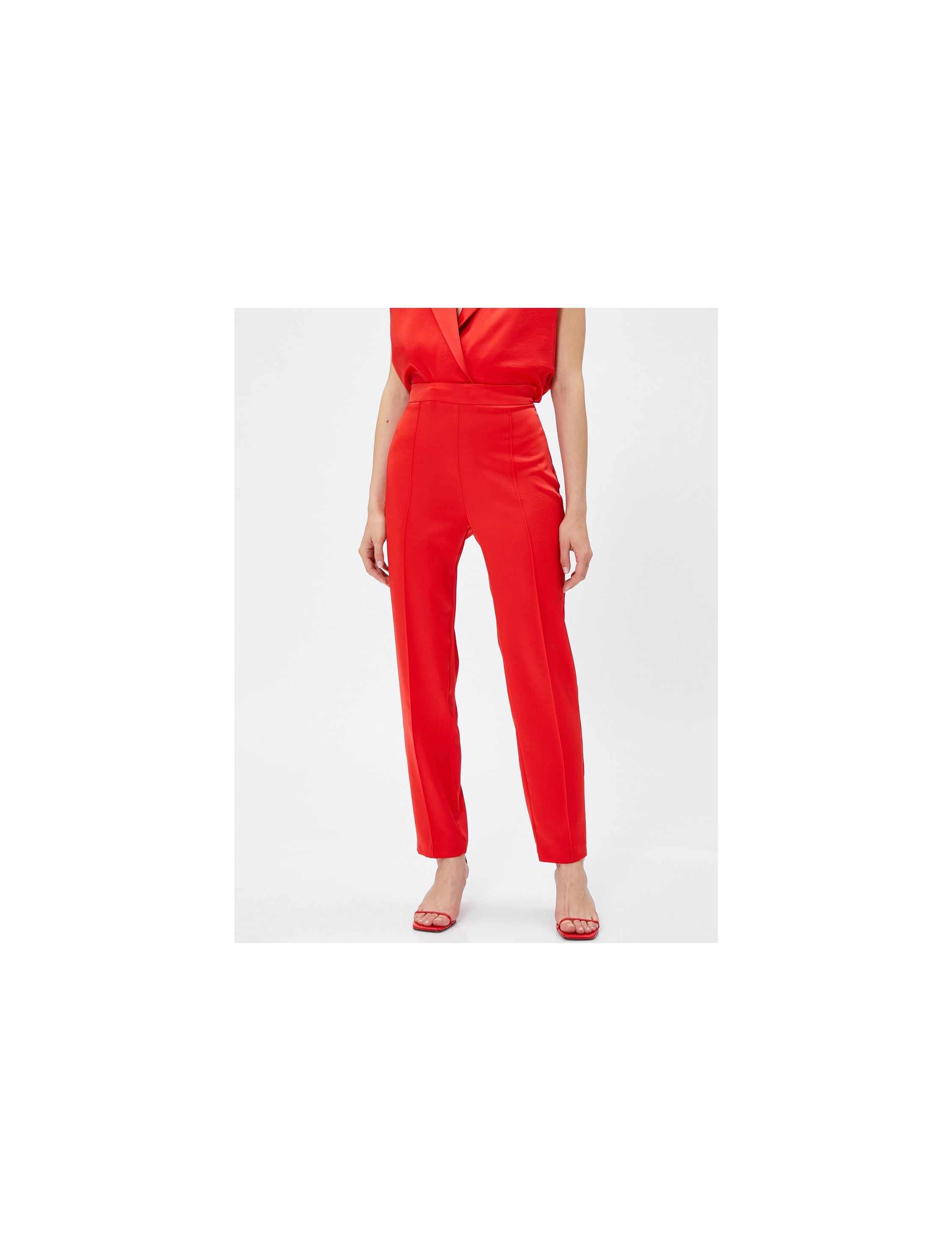 Koton Nervürlü Pantolon Düz Paça Yandan Fermuarlı görsel 3