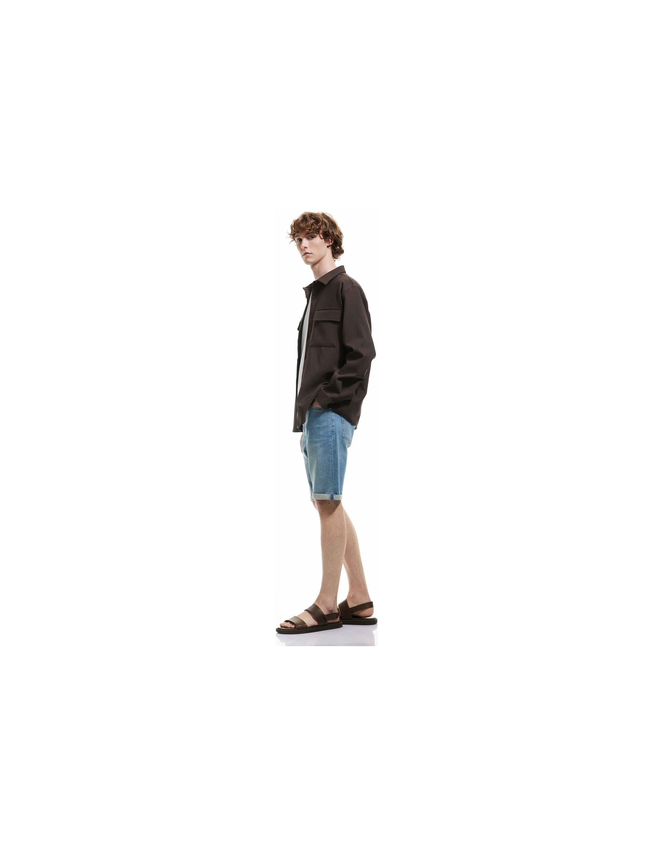 Koton Katlamalı Paça Bermuda Slim Fit Denim Şort