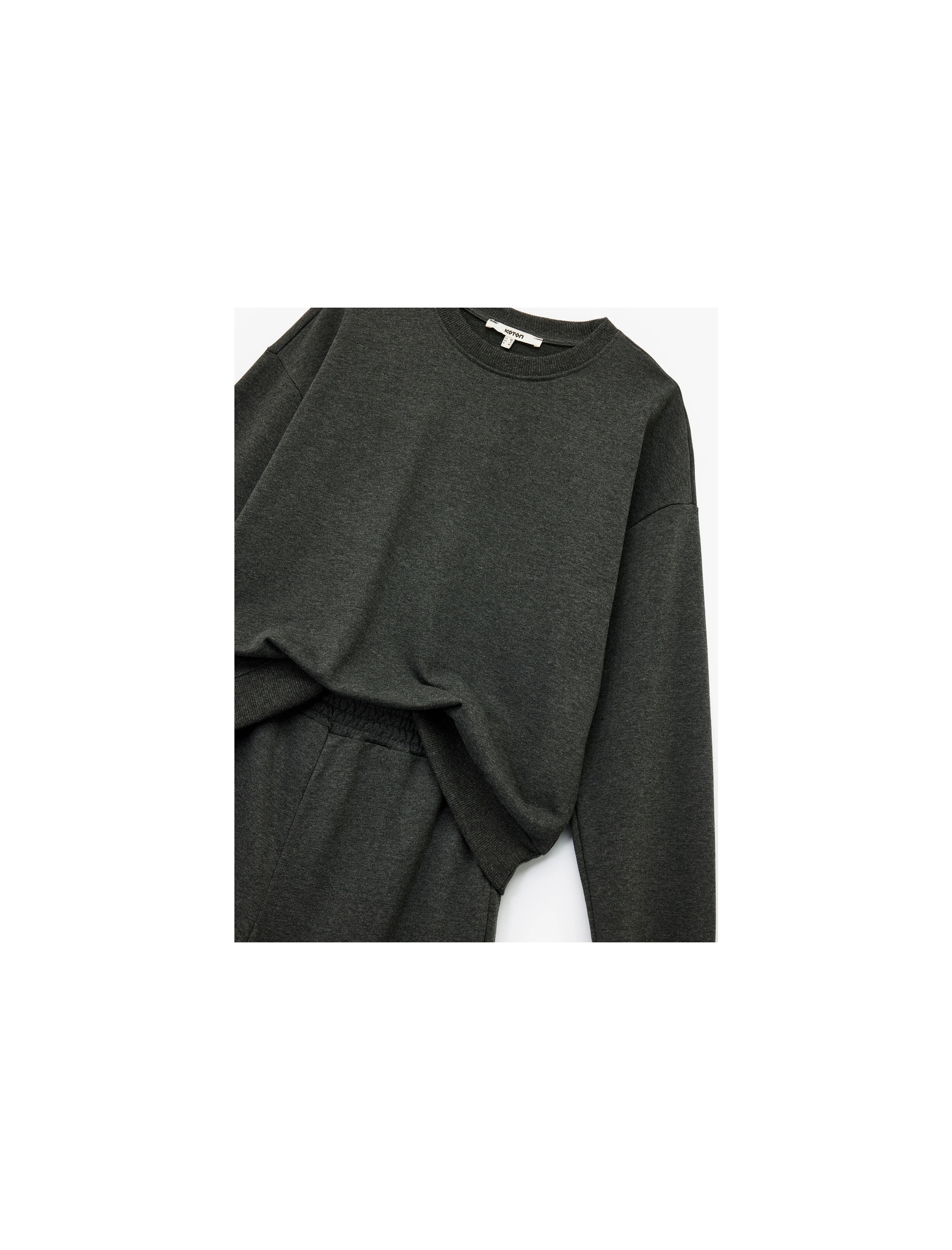 Koton Rahat Kalıp Üç Iplik Uzun Kollu Sweatshirt Eşofman Takımı görsel 5