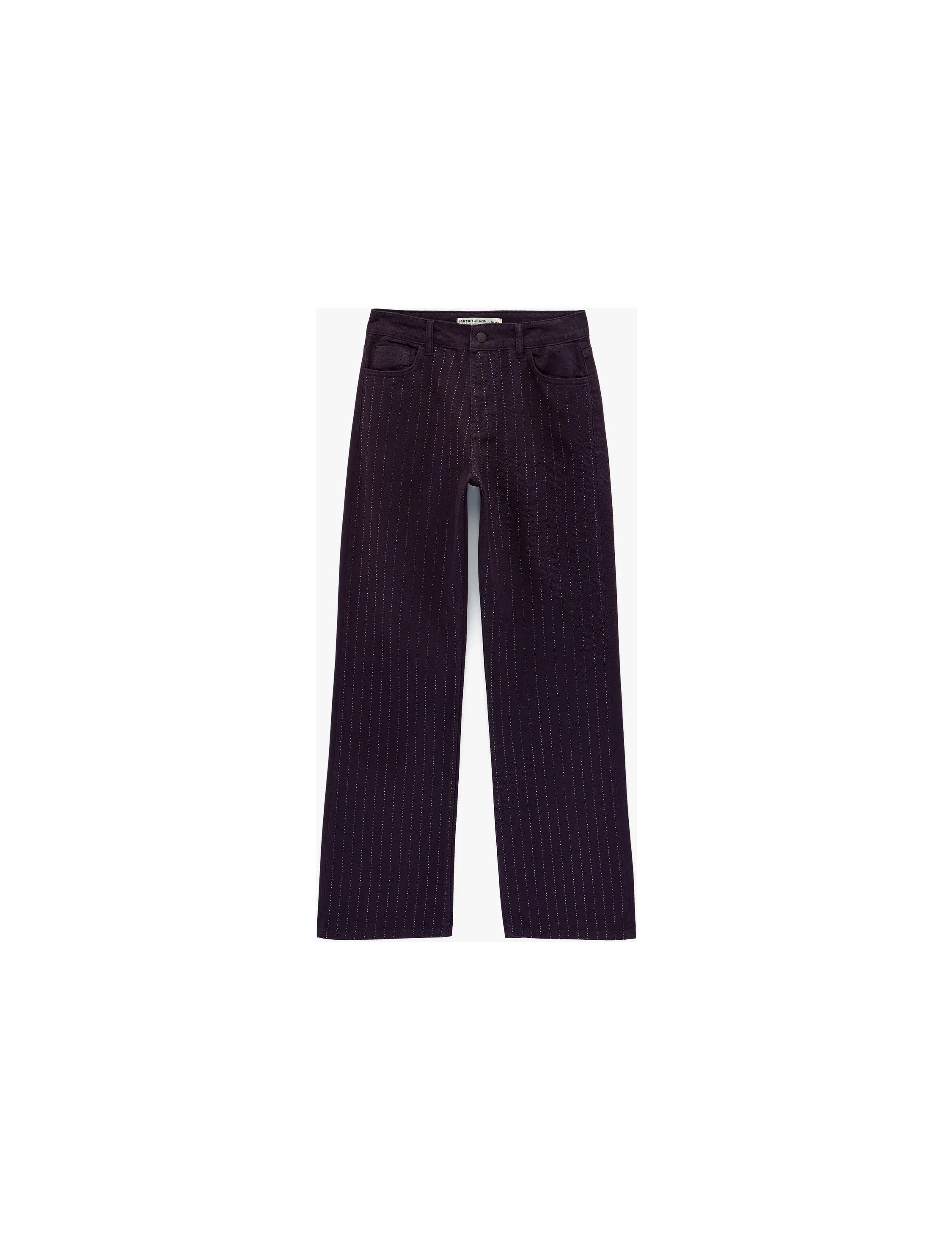 Koton Cepli Taş Detaylı Straight Fit Jean Pantolon - Straight Fit Jean görsel 4