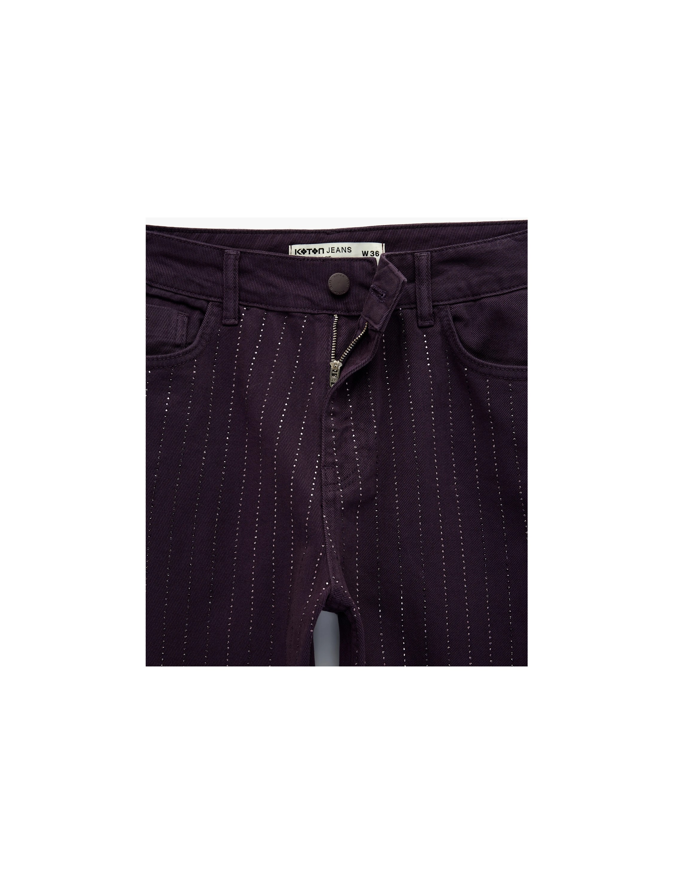 Koton Cepli Taş Detaylı Straight Fit Jean Pantolon - Straight Fit Jean görsel 8