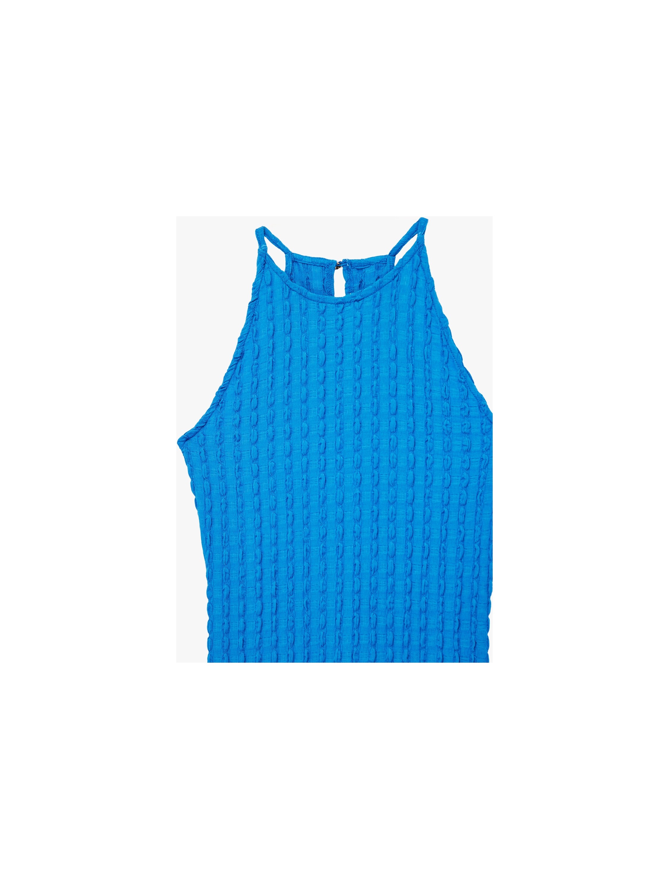 Koton Bürümcük Kumaş Slim Fit Uzun Halter Yaka Kalem Elbise görsel 5