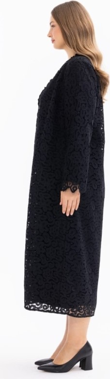 Belirtilmemiş 1002 Dantel Desenlı Şık Abaya görsel 3
