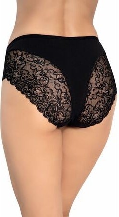 Miss Blue Moon Arka Baklava Kesim Dantelli Bato 2'li Külot Siyah/beyaz 5660