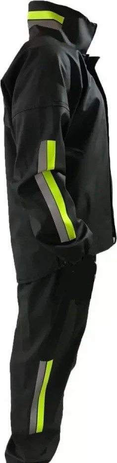 Unisex Tam Kalıp Motorcu Kurye Su Gecirmez Yağmurluk Takım - Siyah görsel 3
