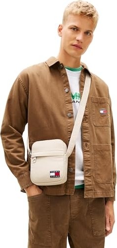 1001 Tommy Hilfiger Tjm Ess Daıly Rıpstop Reporter Erkek Çapraz Askılı Çanta Stone Os görsel 4