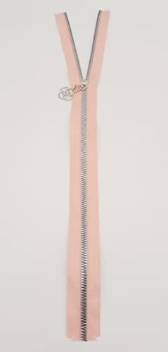 1001 Aksesuar Başlıklı Fermuar 40 cm Gümüş Metal Pudra görsel 2