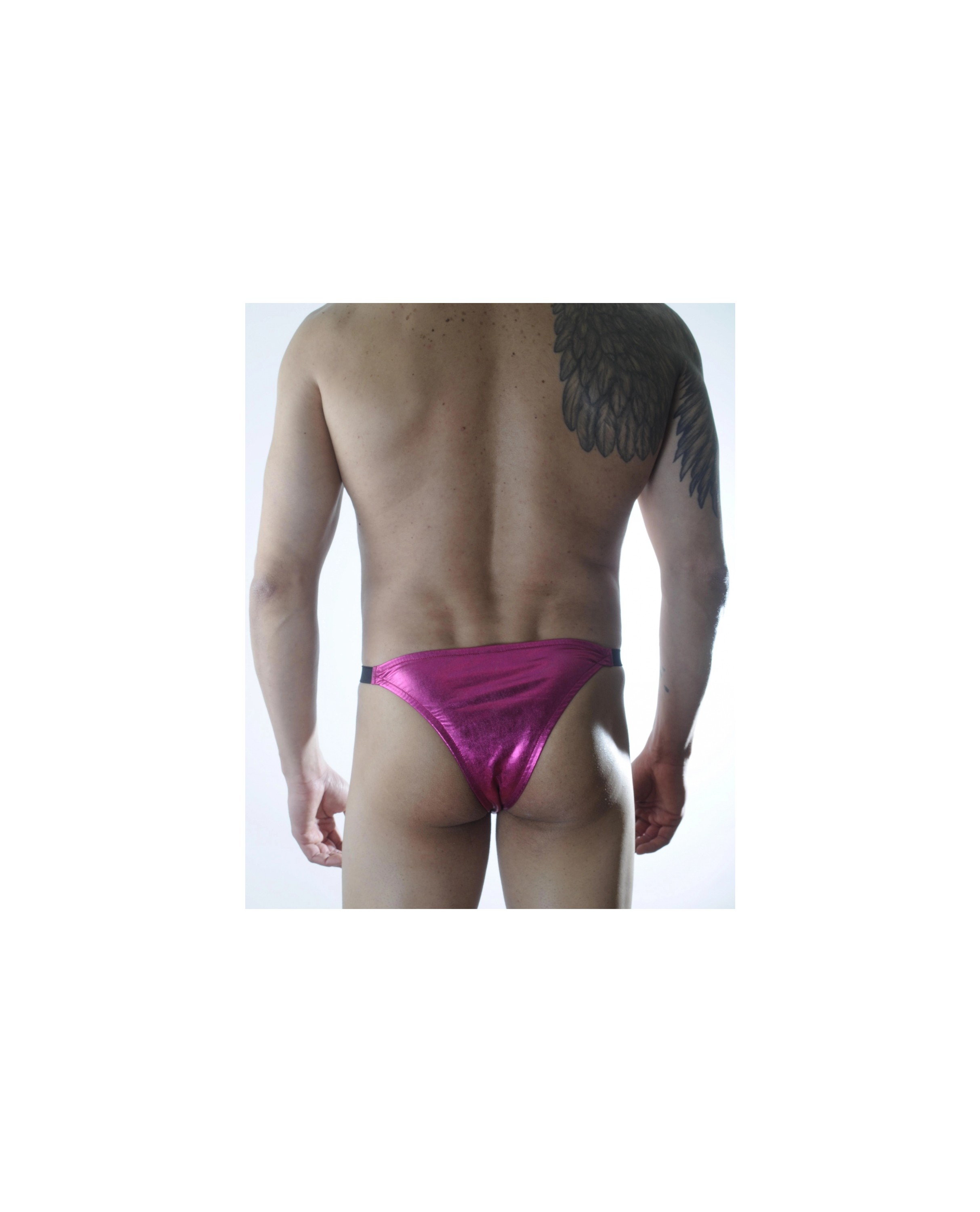 Liyuza Erkek Fuşya Lame Brazillian Slip Iç Giyim görsel 2