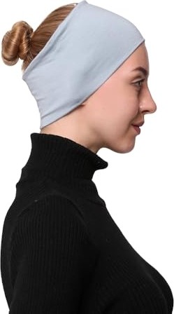 1001 Kadın Penye Dikişsiz Tesettür Bandana Bone Spor Saç Bandı görsel 2