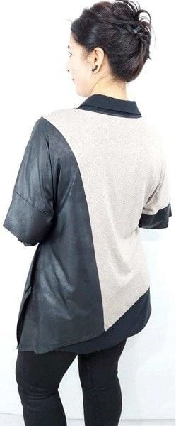 Fahrettin Moda 1047 Deri Detaylı Gömlekli Tunik görsel 3