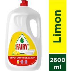 Fairy Süper Ekonomik Paket Sıvı Bulaşık Deterjanı 2600 ml Limon Kokulu