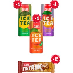 Züber Karma Ice Tea Paketi 250ML x 12 Adet + Fıstrık Yer Fıstıklı Kuruyemiş Bar 30G x 15 Adet