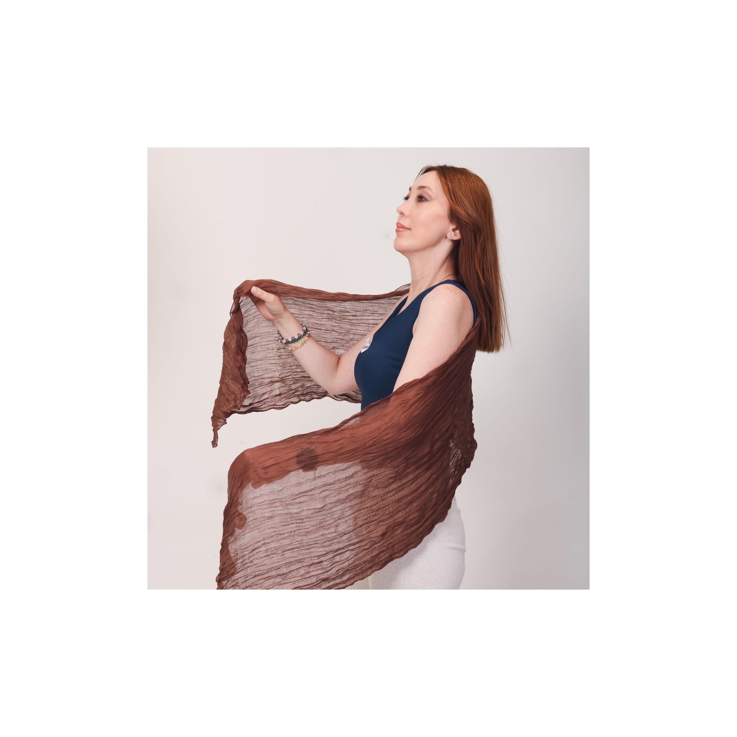 Mystic Shawl Lüks %100 Pamuk Bürümcük Şal (65X175 Cm) görsel 3