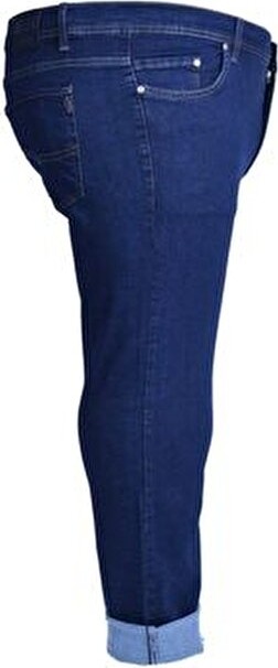 Bugi Star Siyah Klasik Fit Büyük Beden Yüksek Bel Normal Paça Erkek Kot Pantolon