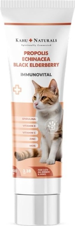 Die Grup Kahu Naturals Immunovital Malt Kedi Vitamin Takviyesi, Beta Glukan, Ekinezya, Propolis, KARAMÜRVER,100 ml