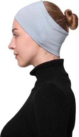 1001 Kadın Penye Dikişsiz Tesettür Bandana Bone Spor Saç Bandı görsel 4