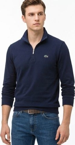 Lacoste Fermuar Yaka Regular Fit Lacivert görsel 2