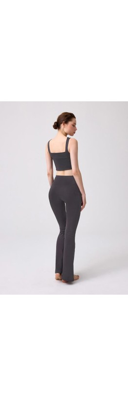 Cottonhill Beauty Cottonhill Lacivert Yüksek Bel Çift Cepli İspanyol Paça Kadın Tayt görsel 2