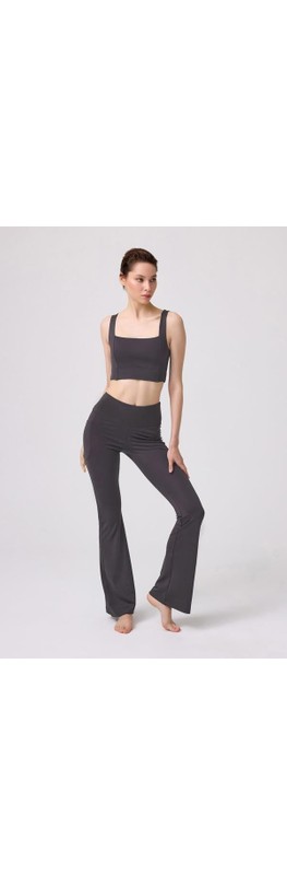 Cottonhill Beauty Cottonhill Lacivert Yüksek Bel Çift Cepli İspanyol Paça Kadın Tayt görsel 5