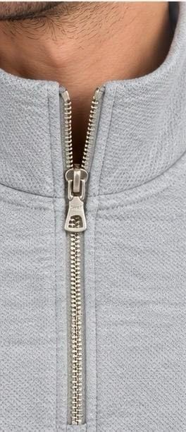 Lacoste Fermuar Yaka Gri Regular Fit Uzun Kol görsel 4
