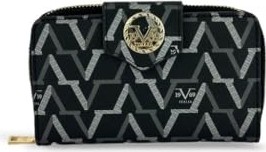1001 19V69 Italya Kadın Cüzdanı, Siyah Monogram Desen, 16X10X2 Cm, 12 Kart Gözü, Bozuk ve Kağıt P görsel 2