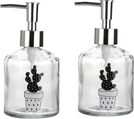 Prime Seti Cam Sıvı Sabunluk 2 Adet,kaktüs 2 Desen 300ML 7,6X15,5CM görsel 3