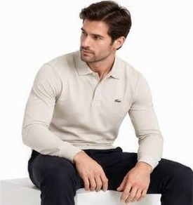 Lacoste Polo Çıt Çıt Kapama Açık Bej Regular Fit görsel 4