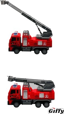 Die Grup Giffy/oyuncak Uzaktan Kumandalı Itfaiye Şarjlı Işıklı Full Fonksiyon Merdivenli Su Hortumlu Vinçli Model (Kırmızı Merdivenli) görsel 5