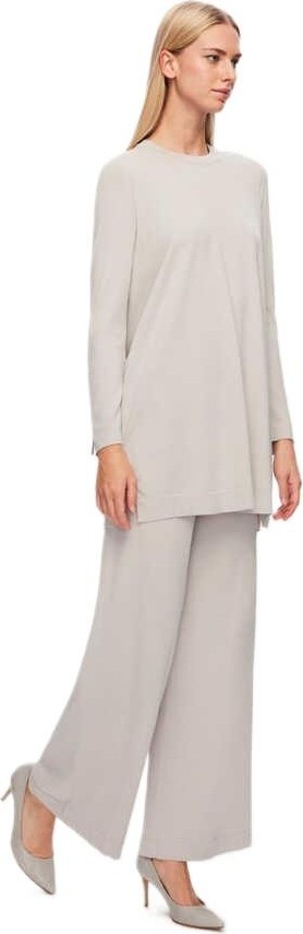 Miss Dalida Gri Basic Uzun Kollu Triko Tunik