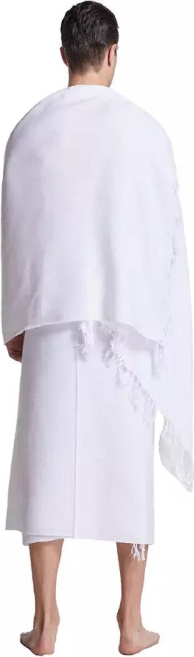 Bamboo Bambu Ihram Takımı 110 x 220, %100 Bambu, 1250GR. Yumuşak, Beyaz Renkli, Hac ve Umre Ibadeti Için. görsel 4