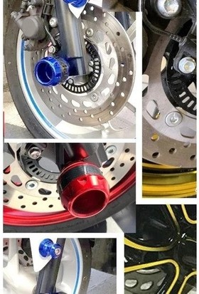 Aras Moto Motosiklet ,scooter Ön Teker Koruma Takozu Karbon Detaylı (Gold Renk) 16 mm Millere Uygun-Arasmoto