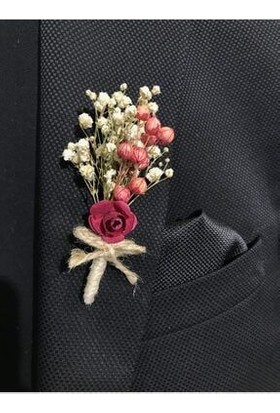 Araslar Bordo Yaka Çiçeği - Damat Yaka Çiçeği - Sağdıç Çiçeği