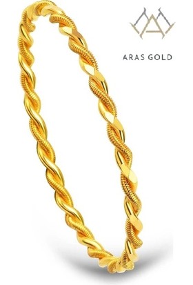 Aras Gold 10 gr (Gram) 22 Ayar Yatırımlık 2'li Adana Burma Bilezik