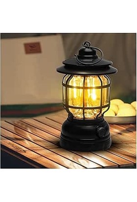 Aral Teknoloji Kamp Feneri Şarj Edilebilir, Döner Dimmer'lı Pil ile Çalışan Işıklar, Vintage Cob Taşınabilir Su Geçirmez Asılı Çadır Lambası, Yürüyüş, Balık Tutma, Elektrik Kesintileri Için,
