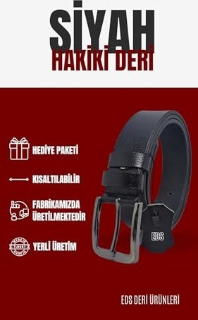 1001 ERKEK%100 Hakiki Deri Siyah Kemer görsel 3