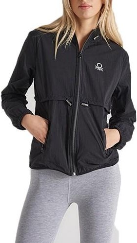 Over-Q Benetton Kadın Yağmurluk Yeşil Renkli Modern Tasarım Ek Özelliklerle