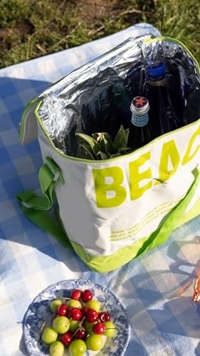 1001 Termal Plaj Çantası, Beach Yazılı Plaj Çantası, Termal Çanta, Soğuk Tutucu Termos görsel 3